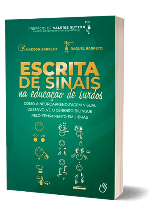 Livro impresso Escrita de Sinais na Educação de Surdos, de Madson e Raquel Barreto