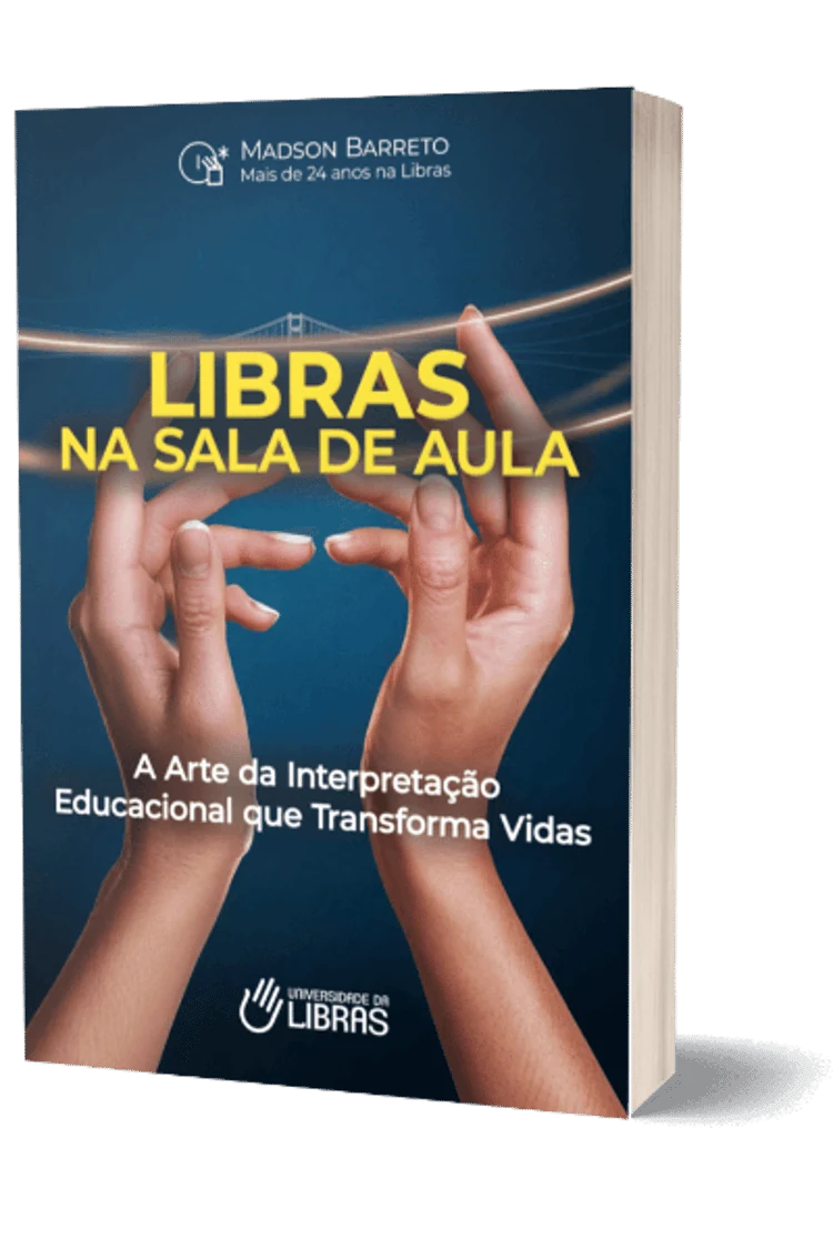 Livro Libras na Sala de Aula, de Madson Barreto, capa 3D
