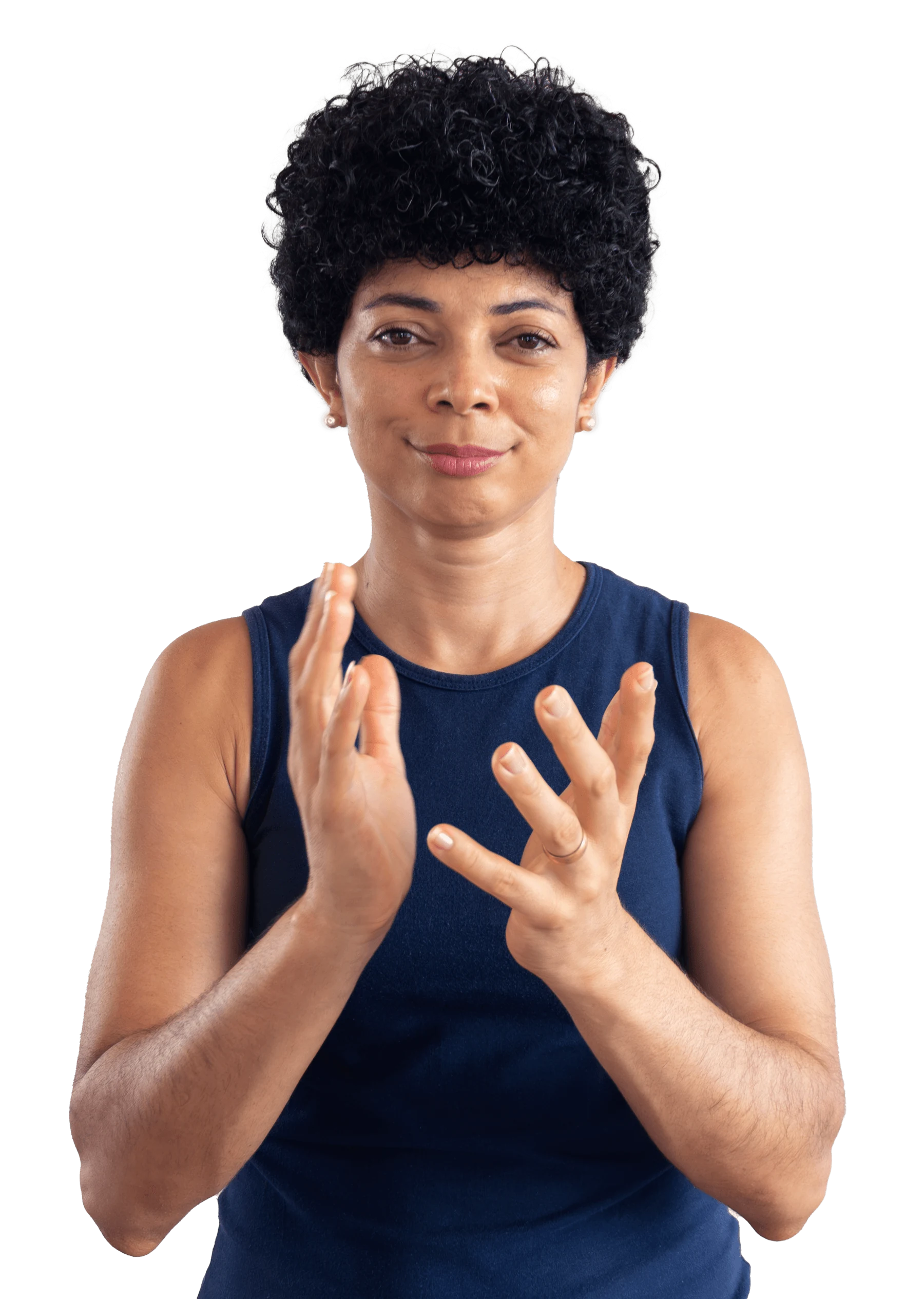 Raquel Barreto sinalizando