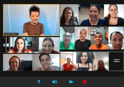 Print de reunião em grupo no Zoom com Madson Barreto e mentorados